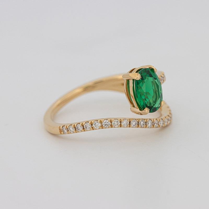 Twisted gem ring (emerald) - ZIZOV DIAMONDS