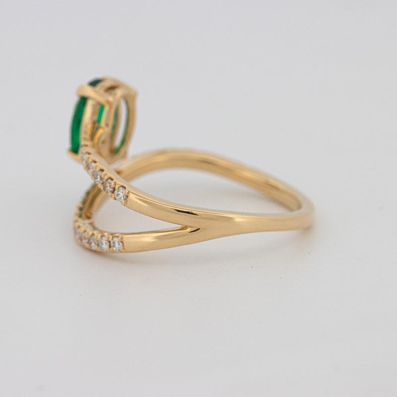Twisted gem ring (emerald) - ZIZOV DIAMONDS
