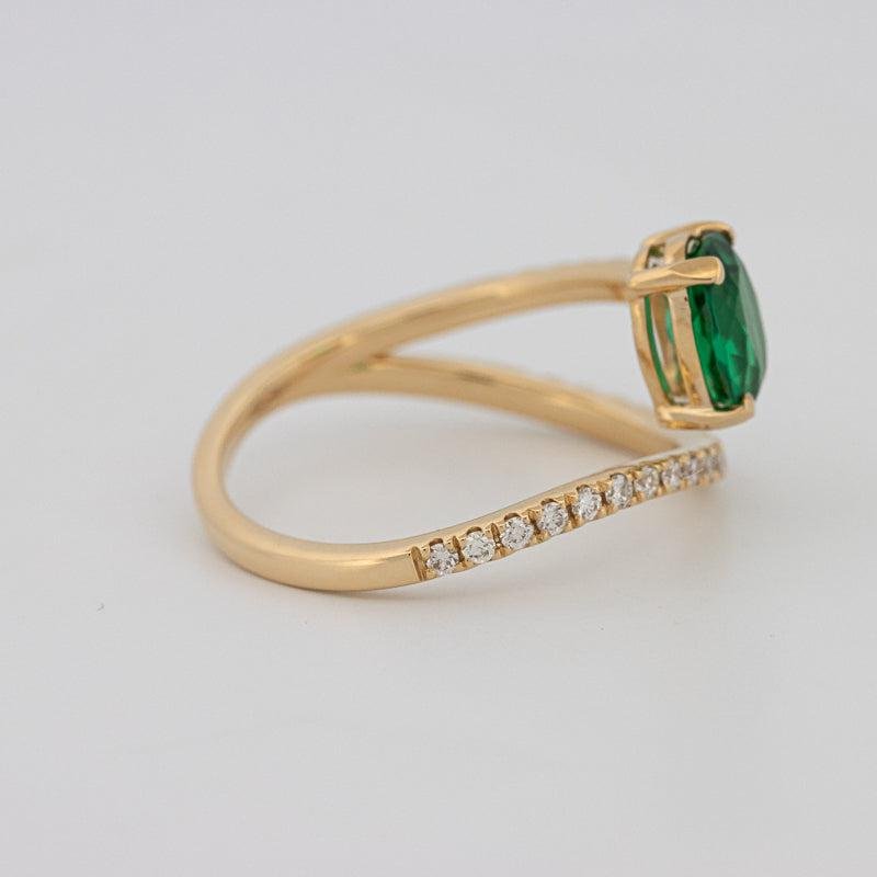Twisted gem ring (emerald) - ZIZOV DIAMONDS