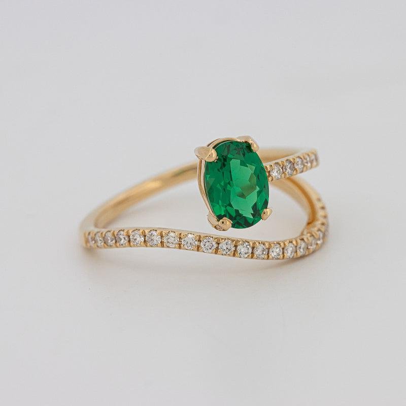 Twisted gem ring (emerald) - ZIZOV DIAMONDS