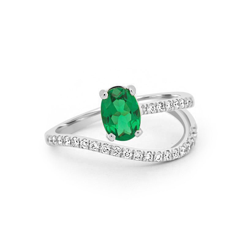 Twisted gem ring (emerald) - ZIZOV DIAMONDS