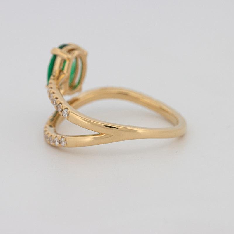 Twisted gem ring (emerald) - ZIZOV DIAMONDS