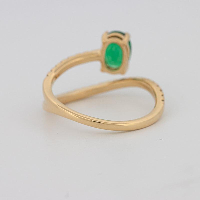 Twisted gem ring (emerald) - ZIZOV DIAMONDS