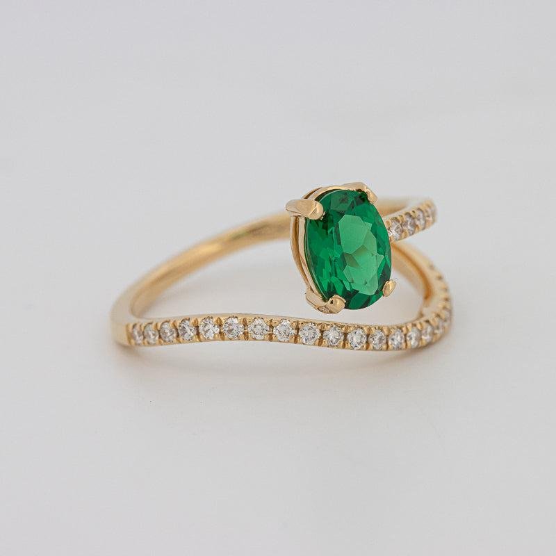 Twisted gem ring (emerald) - ZIZOV DIAMONDS