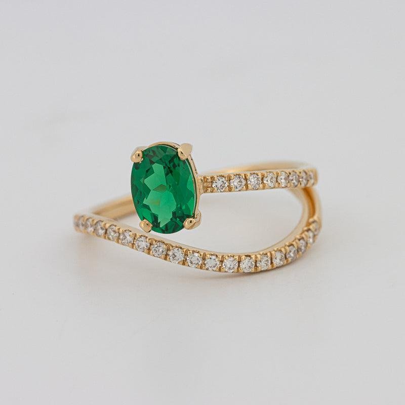 Twisted gem ring (emerald) - ZIZOV DIAMONDS