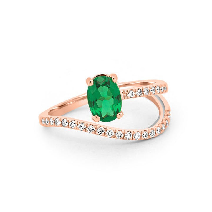 Twisted gem ring (emerald) - ZIZOV DIAMONDS