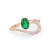 Twisted gem ring (emerald) - ZIZOV DIAMONDS