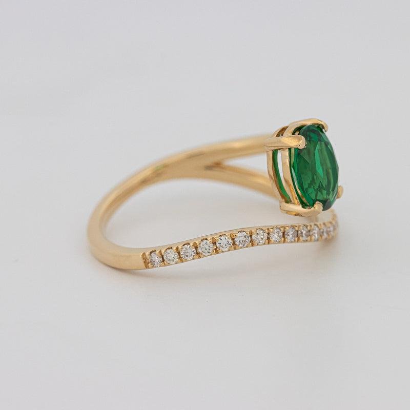 Twisted gem ring (emerald) - ZIZOV DIAMONDS