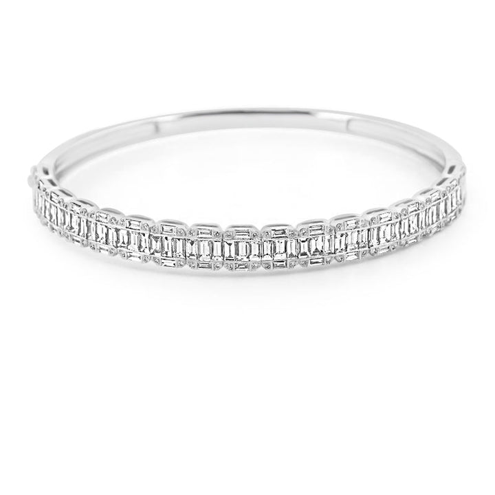 White Gold Bangle with Diamonds - ZIZOV DIAMONDS