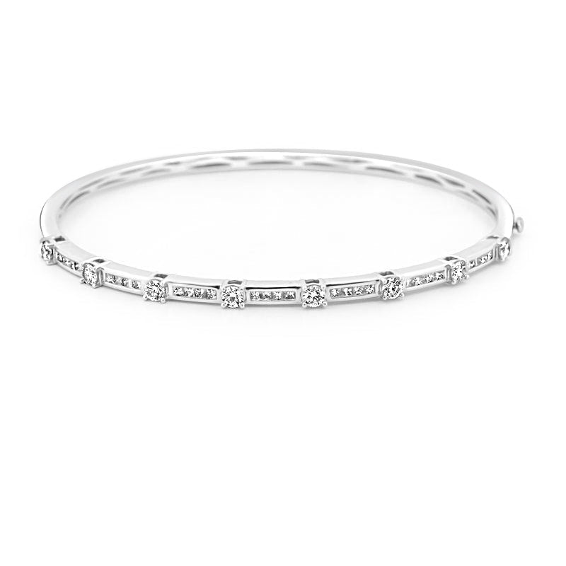 White Gold Bangle with Diamonds - ZIZOV DIAMONDS