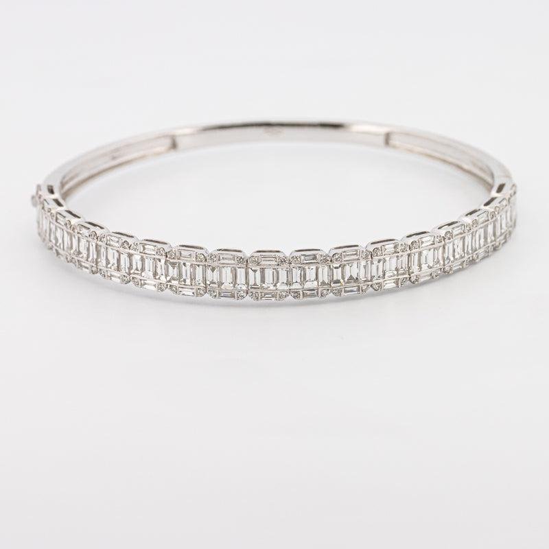 White Gold Bangle with Diamonds - ZIZOV DIAMONDS