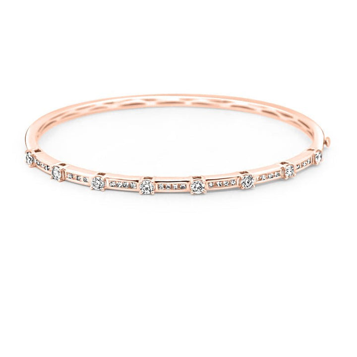 White Gold Bangle with Diamonds - ZIZOV DIAMONDS