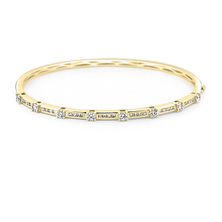 White Gold Bangle with Diamonds - ZIZOV DIAMONDS