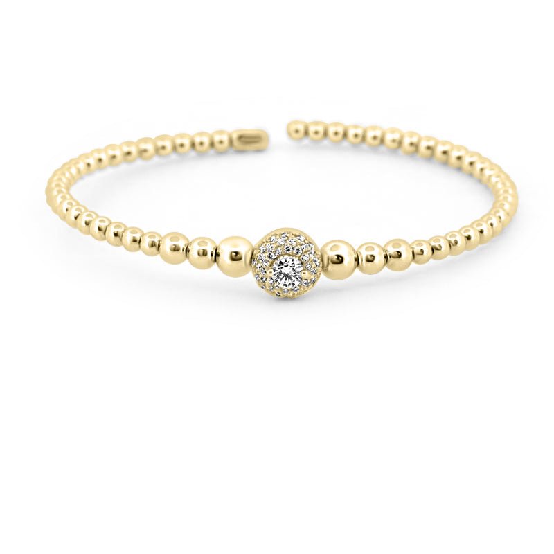 White Gold (open) Bangle with Diamonds - ZIZOV DIAMONDS