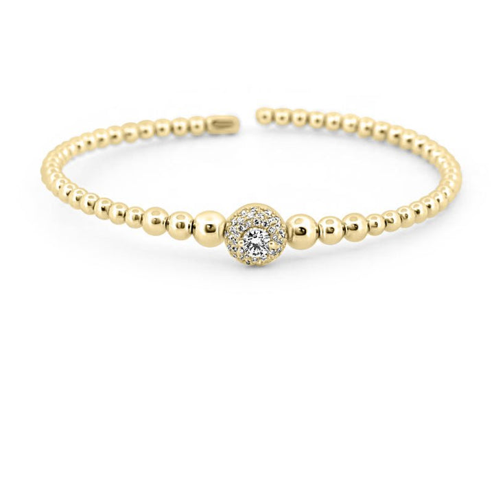 White Gold (open) Bangle with Diamonds - ZIZOV DIAMONDS