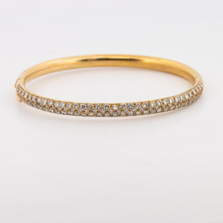 Yellow Gold Bangle with Diamonds - ZIZOV DIAMONDS