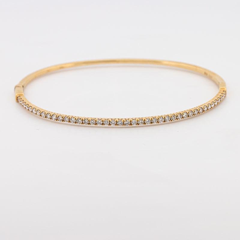 Yellow Gold Bangle with Diamonds - ZIZOV DIAMONDS